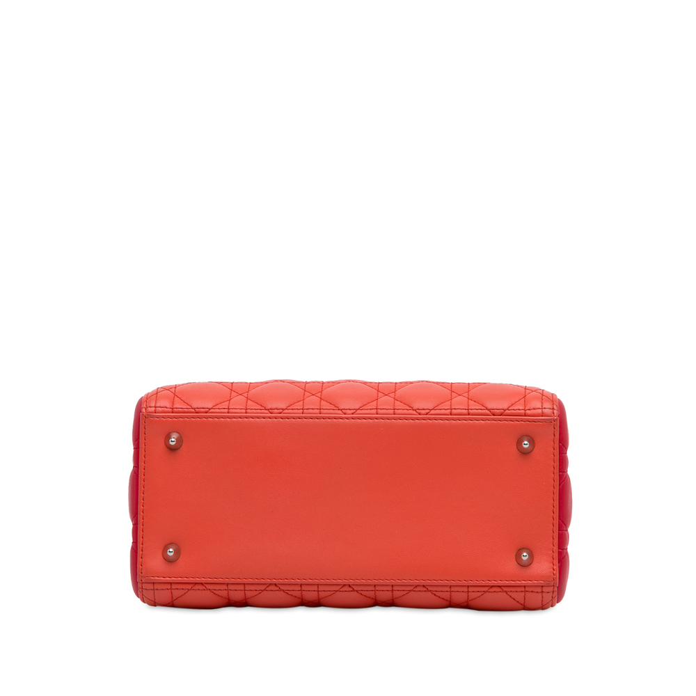 Pre-Loved Dior Medium Bicolor Lambskin Cannage Lady Dior - Picture 5 of 12
